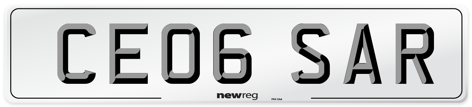 CE06 SAR Number Plate from New Reg